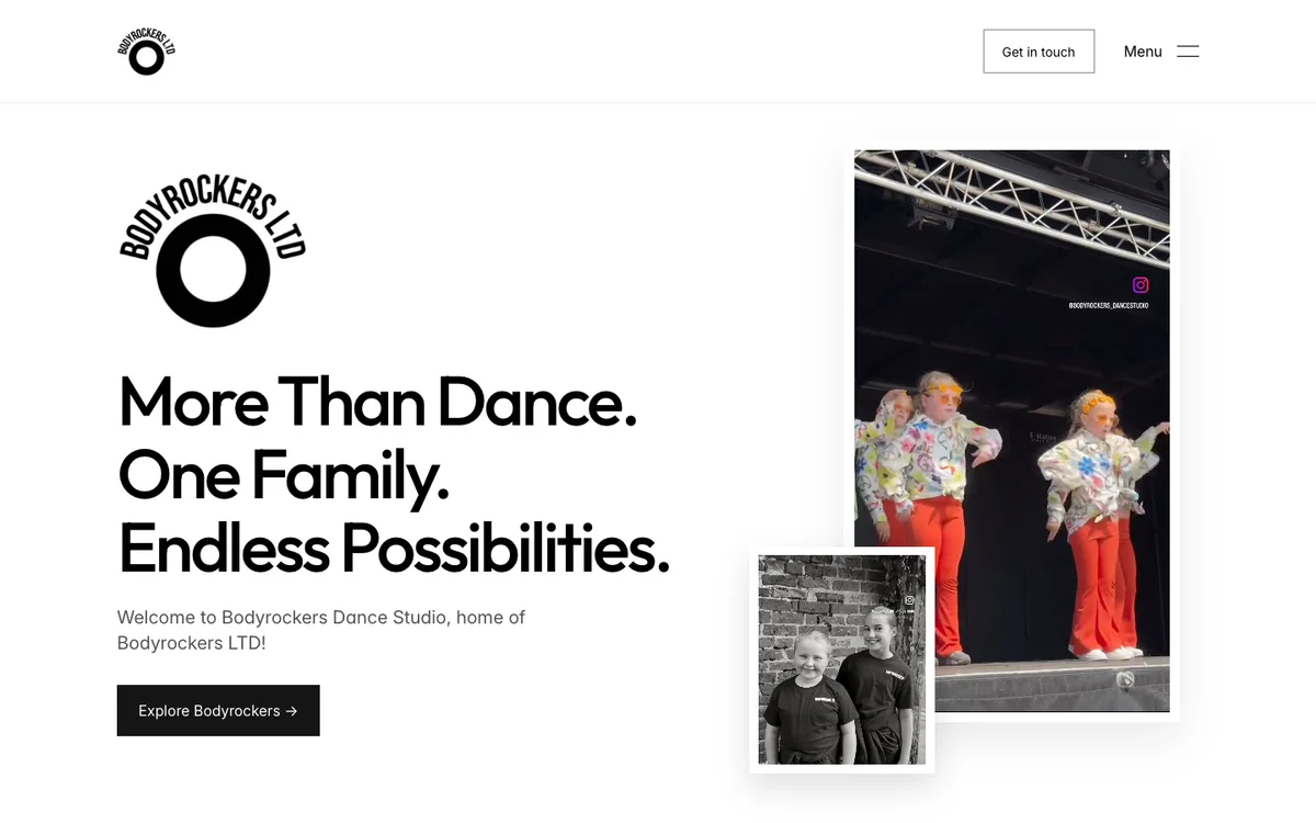 Bodyrockers homepage design