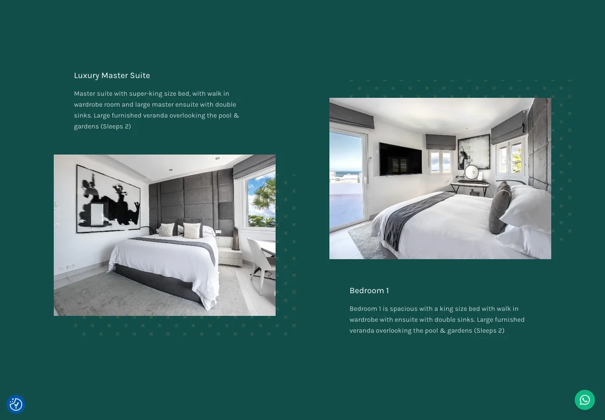 Casa Amore Tenerife website detail