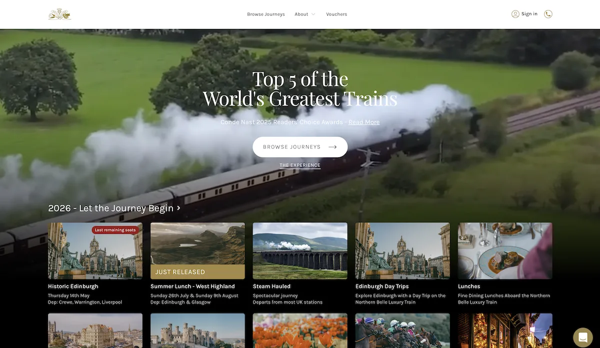 Northern Belle website preview